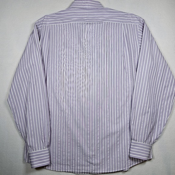 Tommy Bahama Dress Shirt Men's 16.5/36-37 Purple Oxford Pin Striped 100% Cotton - Picture 2 of 10